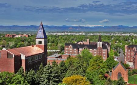 aerial view of university of denver